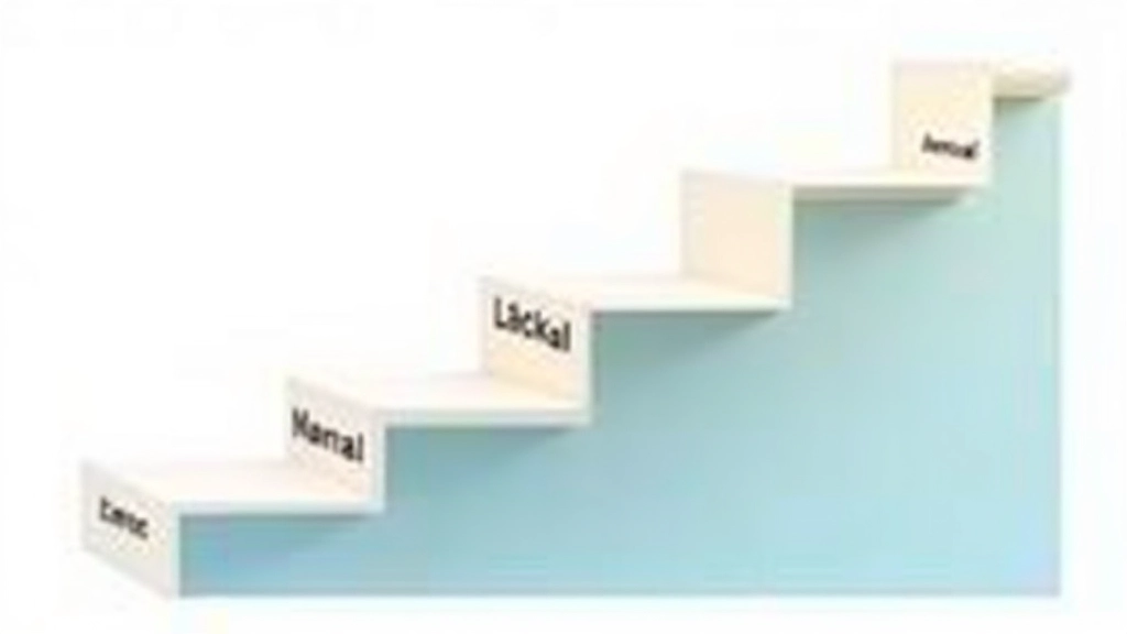 Visueel schema van doelopsplitsing van jaar naar kwartaal naar maand naar week, stappenvorm ontwerp