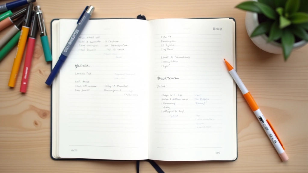Wekelijkse reflectie pagina met getekende diagrammen en notities in kleuren
