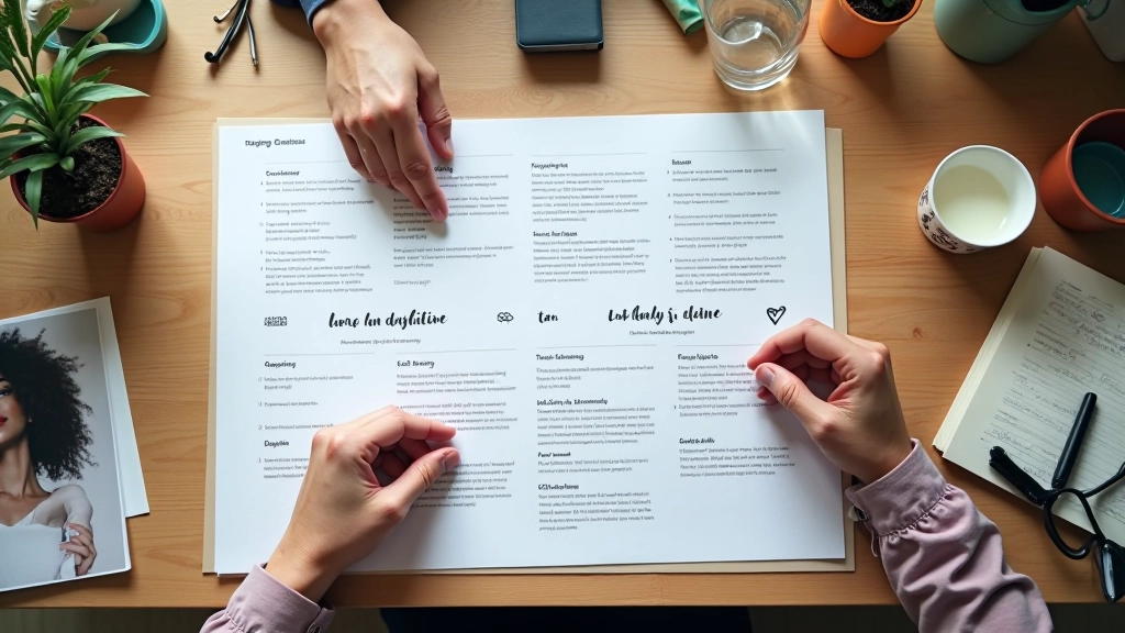 Visiebord in progressie met beelden en woorden die ordelijk worden gerangschikt